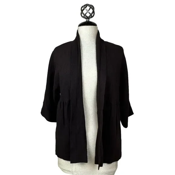 Eileen Fisher Open Cardigan Sweater Brown Linen Blend Womens Small‎ Petite PS - Picture 3 of 16